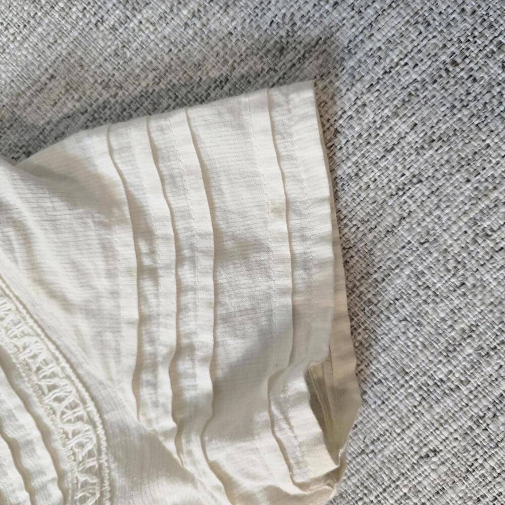 Urban Outfitters Cream Boho Cottagecore Dress | Embroidered Pintuck dress Size 0 - Picture 5 of 9